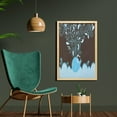 thumbnail image 2 of Whale Wall Art with Frame, Baloon Like Mammal in the Ocean Bubbles Cartoon Batik Tribal Style Image, Printed Fabric Poster for Bathroom Living Room, 23" x 35", Blue and Brown, by Ambesonne, 2 of 2