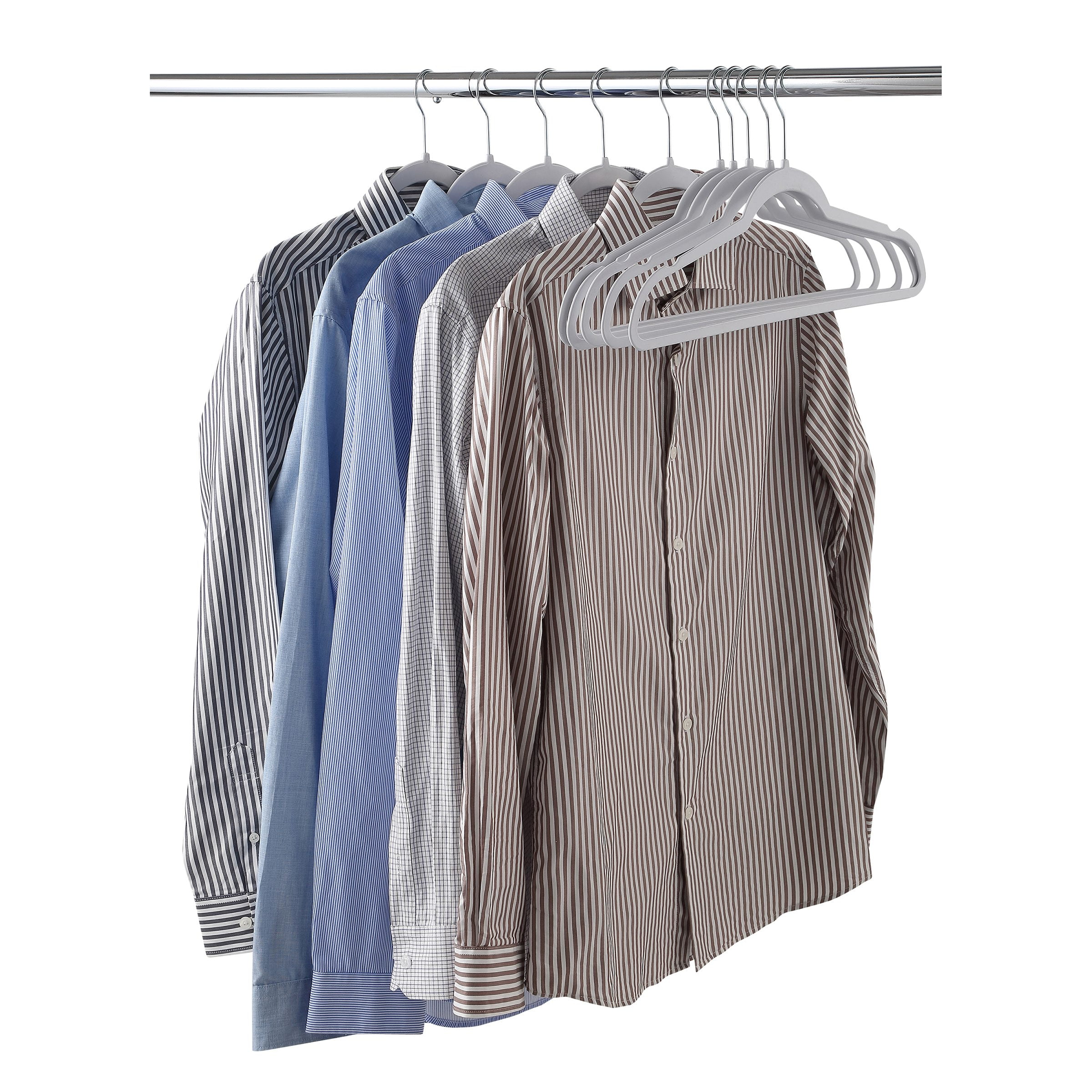 Mainstays Slim Grip Clothing Hangers, 10 Pack, White & Teal