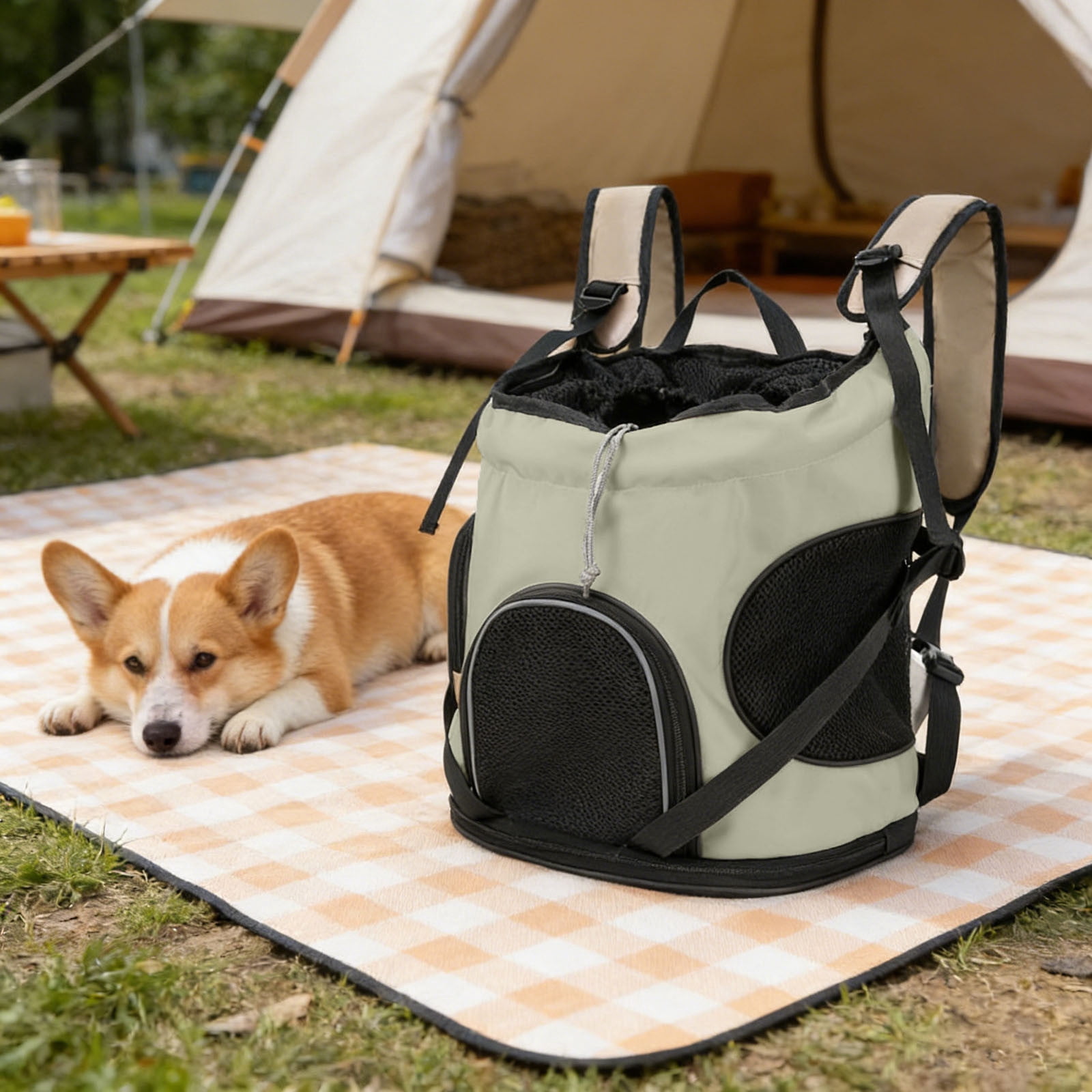 Dog Backpack Carrier For Small Large Cat, Pet, Puppies, Ventilated Pet Hiking Backpack Travel Bag, Airline Approved Cat Backpack Carrier, Safety Back Support, Camping Biking Dog Bag, Mint
