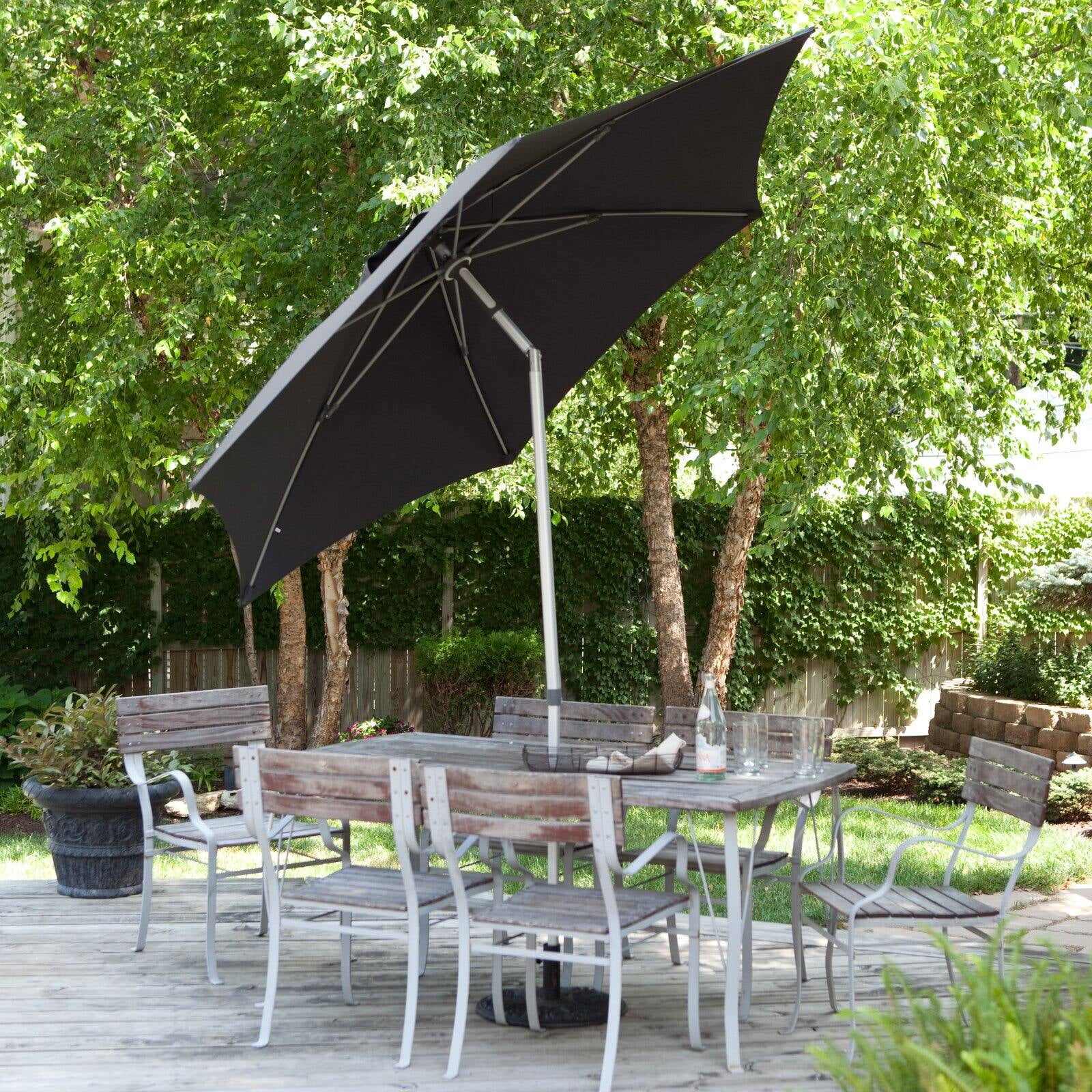DestinationGear 8.5 ft. Aluminum Market Umbrella with Wind Resistant Doppler, Charcoal