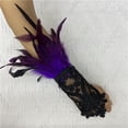 thumbnail image 4 of QASIEATN Women's Festival Clothing Essentials Mardi Gras Fingerless Gloves for Women Fashion Decor Single Glove Elegant Festive Events Accessories, 4 of 4