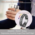 thumbnail image 3 of PULLIMORE Titanium Steel Spinner Ring, Moon Star Anxiety Fidget Band Men Women, 3 of 7