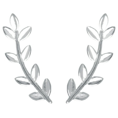 Sterling Silver Leaf Design Earrings - Sterling Silver Leaf Ear Climber