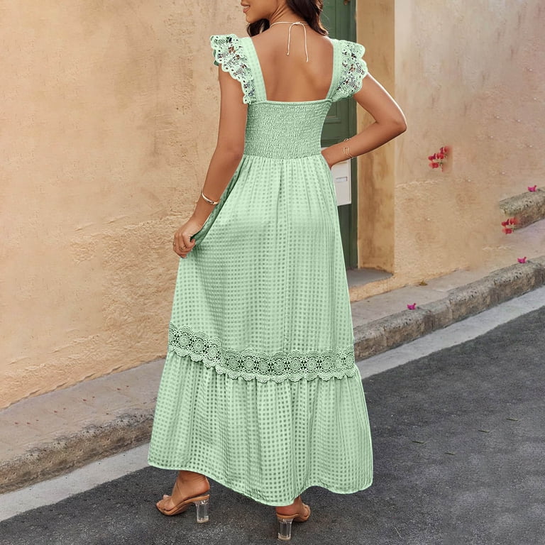 slim fit dress slacks Lace Insert Floral Maxi Dress main image 1