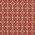 thumbnail image 3 of SAFAVIEH Courtyard Alastar Geometric Indoor/Outdoor Area Rug, Red/Creme, 6'7" x 9'6", 3 of 4