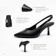 thumbnail image 2 of Women's Slingback Kitten HeelsPointed Closed Toe Pumps Shoes Black, 2 of 7