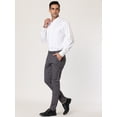 thumbnail image 4 of Pantalones de vestir a cuadros Lars Amadeus para hombre ajustados con frente plano gris M, 4 of 6