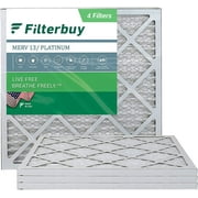 Filterbuy 20x20x1 MERV 13 Pleated HVAC AC Furnace Air Filters (4-Pack)