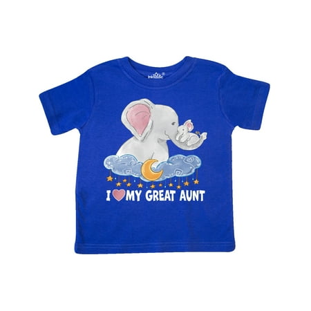 

Inktastic I Love My Great Aunt Cute Elephants with Moon and Stars Gift Toddler Boy or Toddler Girl T-Shirt