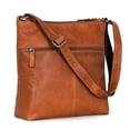 thumbnail image 3 of Jack Georges Voyager Hand-Stained Buffalo Leather Top Zip Hobo Bag #7832 (Honey), 3 of 4