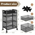 thumbnail image 3 of 4-Tier Rolling Utility Cart with 3 Drawers, Craft Organizer and Storage with DIY Divider, Art-Craft Supplies with Caster Wheels, Multi-Functional Storage for Classroom, Office, Paints, Artifacts, 3 of 17