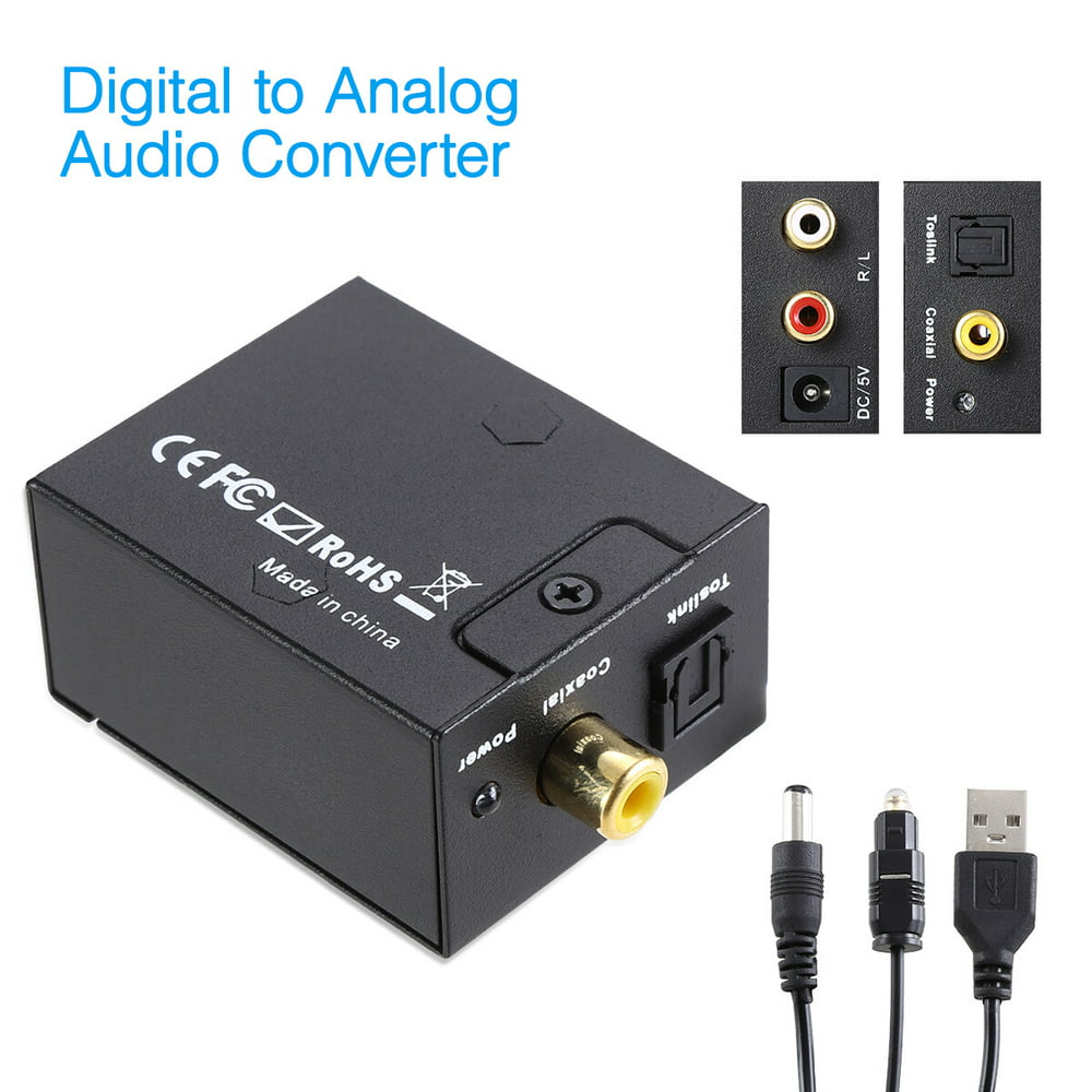 Protable Coaxial Optical Digital To Analog Audio Converter Adapter Rca