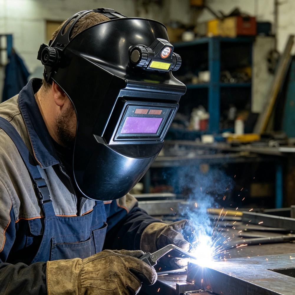 True Colorful Auto Darkening Welding Helmet with Light Set, Blue Light Blocking, Auto Darkening Welding Helmet, Welder Mask for TIG MIG ARC and Grind - Type B
