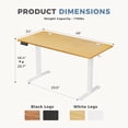thumbnail image 3 of Aukfa 48" Electric Standing Desk, Adjustable Height Stand up Desk for Home Office, Bamboo, 3 of 10
