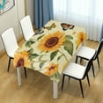 thumbnail image 7 of Coolnut Sunflowers Butterfly Rectangle Tablecloth Waterproof Table Clothative Stain Resistant & Wrinkle Resistant Washable Table Cover for Dining Table/Party/Camping 60x60 Inch Decor Gift, 7 of 7