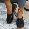 thumbnail image 5 of Willtoo Womens Fashion Wedge Loafer Classic Slip On Soft Sole Driving Business Work Dress Boat Shoes Daily Lightweight Non-Slip Penny Casual Shoes, 5 of 5