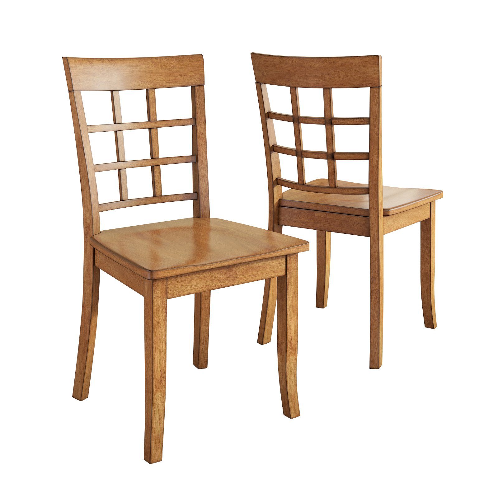Lexington 6-Piece Dining Set with 60 Dining Table, Bench and 4 Window Back Chairs, Oak