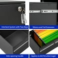 thumbnail image 5 of 2 Drawer Mobile File Cabinet with Lock Steel File Cabinet for Legal/Letter/A4/F4 Size, Fully Assembled except for Wheels, 5 of 6