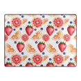 thumbnail image 4 of Ryvnso Orange Strawberry Area Rug Floor Mats Non-Slip Home Carpet 63 x 48 inch, 4 of 7