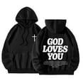 thumbnail image 3 of XIAONU Womens Hoodies Baggy Hooded Sweatshirt With Back Letter Print Long Sleeves Oversized Leisure Trendy Drawstring Hoodie With Pockets, 3 of 7