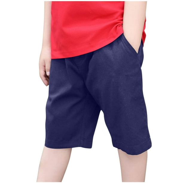 Odeerbi 3-10 Años Niños Verano Algodón Bermudas Pantalones Cortos Deportivos Cintura Elástica Ropa de Trabajo Pantalones Cortos