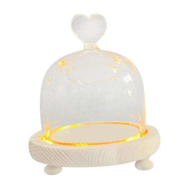 Cúpula de vidrio transparente, campana de cristal transparente, campana de cristal decorativa creativa para bodas 10x8cm Corazón