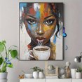 thumbnail image 4 of Abstract Black Woman Coffee Canvas Painting，Suitable for Living Room，Bedroom，Dining Room，Office，Bathroom Decoration., 4 of 8