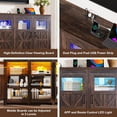 thumbnail image 6 of ChVans LED Farmhouse TV stand for up to 85" TVs with Power Outlet, 74" Large Entertainment Center Console Table, 33.5" Tall Rustic Media Console w/Storage Shelves for Living Room, 6 of 8