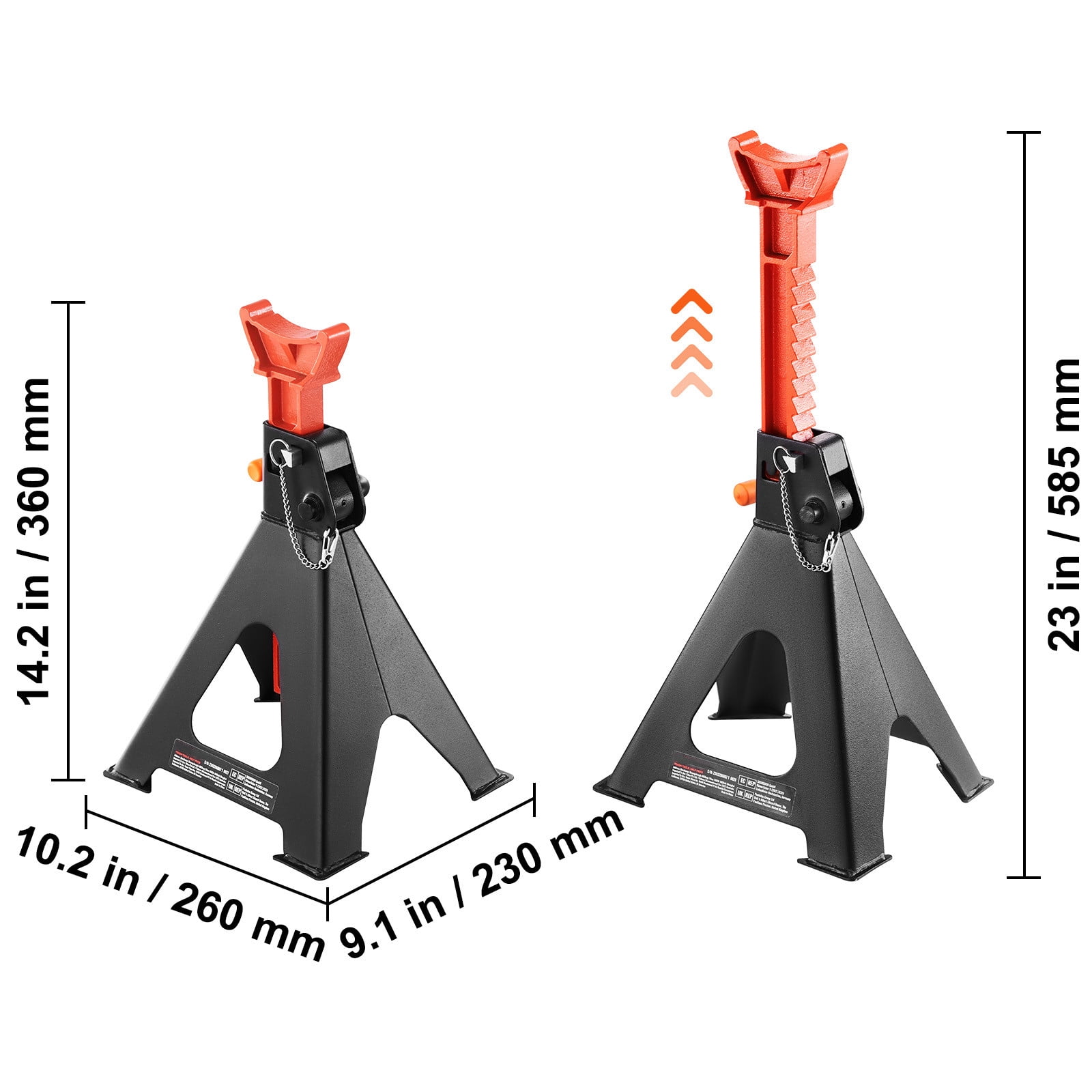 BENTISM Jack Stand 6T (13000 lbs) Capacity Steel Adjustable Car Lifting Jack Stands with Double Locking for SUV MPV Sedan 1 Pair