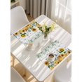 thumbnail image 5 of Sunflowers Placemats Set of 12, Floral Green Leaves Bees Watercolor Wooden Placemats for Dining Table, Place Mats for Kitchen Tabletop, Waterproof Wipeable Dining Table Mats Set, 5 of 9