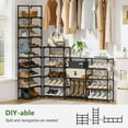 thumbnail image 5 of BGTREND 10-Tier Shoe Rack 4-Row Large Metal Shoe Storage Organizer 65-70 Pairs for Garage Entryway Closet (68 inches, Black), 5 of 7