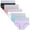 Black/Pink/Light Blue/Light Purple/White, variant on wirarpa Women's Cotton Underwear High Waist Briefs Panties Full Coverage Underpants 5 Pack Sizes 5-10