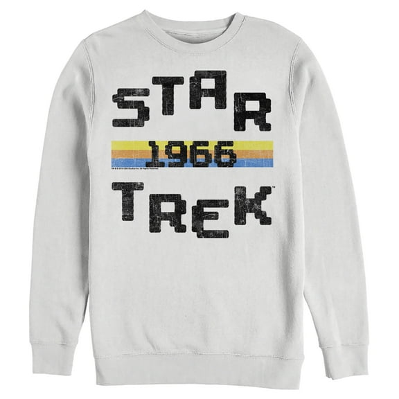 Men's Star Trek: The Original Series Retro Pixel 1966 Sweatshirt White Small