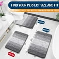 thumbnail image 2 of Buganda Bathroom Rugs Sets 2 Pieces, Soft Absorbent Microfiber Bath Mat And U-Shaped Contour Toilet Rug, Non-Slip Washable Bath Rugs (24"x16"+24"x20", Grey), 2 of 9