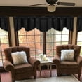 thumbnail image 3 of Blackout Scalloped Valance for Window - Luxury Velvet Curtain Tiers Thermal Insulated Privacy Drapes, Extra Wide and Short Window Treatment for Backdrop / Office, Black, 52 x 18-inch, 1 Pc, 3 of 8