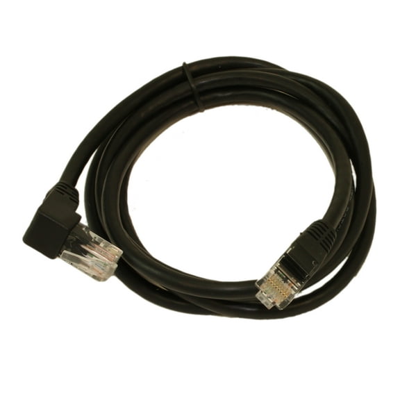 5ft Cat6 ANGLED-UP Ethernet RJ45 Patch Cable, NON-BOOTED, BLACK