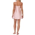 thumbnail image 3 of INSPIRE CHIC Womens Satin Nightgown Lace Trim Sleep Dress Silky See Through Chemise V Neck Lingure S Pink, 3 of 6