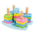 thumbnail image 1 of Bloques de formas geométricas de madera Color para regalos de cumpleaños de bebés Búho Zulema Apilador clásico, 1 of 8