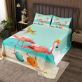 thumbnail image 2 of Erosebridal Tropical Flamingo Coverlet Set Twin, Wild Animal Bedding Set, Summer Beach Decor, Microfiber 2pcs, 2 of 5