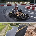 thumbnail image 6 of VIBESPARK Drift Go Kart, 24V 10AH Electric Go Kart for Kids Ages 6-14, 360° Drift Mode, Ride On Car with Backrest & Adjustable Seat, 300W Dual Motors, Max Speed 7.5mph/h, Black, 6 of 9