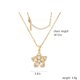 thumbnail image 3 of Collar de flores para mujer, colgante de flor de cristal giratorio, ajustable, giratorio, ideal para San Valentín, regalo de metal., 3 of 6
