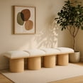 thumbnail image 2 of Meridian Furniture Pavilion Cream Boucle Fabric Bench, 2 of 9