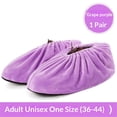 thumbnail image 2 of Shoe Covers, 3 Pairs Reusable Non Slip Shoe Protector Covers Washable Soft Shoe Cover for Household Office, Purple, 2 of 5