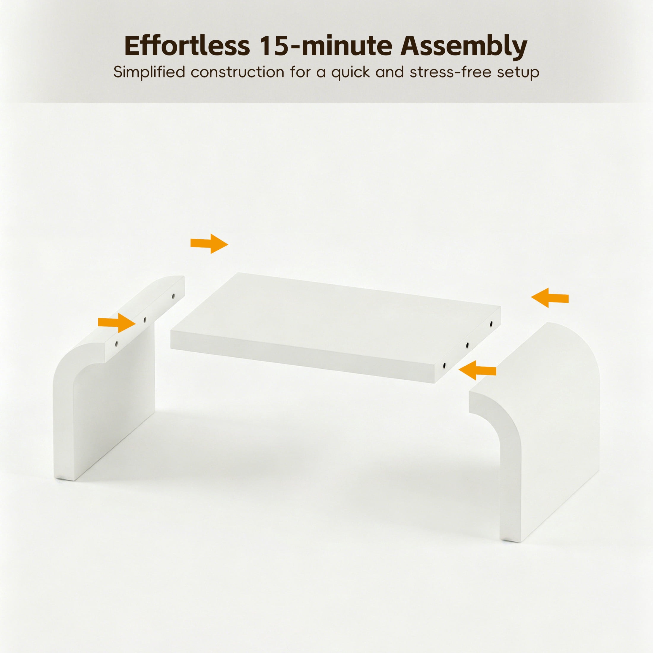 Christopher Knight Home 47" Modern Waterfall Coffee Table, Curved Minimalist Accent Table, White