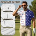 thumbnail image 5 of Aplkyhs USA Letter Print Matching Golf Shirts for Couple Lightweight Quarter Zip Mens Hawaiian Shirt Golf Accessories for Men Machine Washable Quick Dry for Golf Enthusiasts, 5 of 6