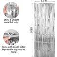 thumbnail image 2 of 3 Pack Foil Fringe Backdrop - Silver Shiny Tinsel Curtains for Party Decoration/Photo Booth Props - 3.3x9.9 FT Metallic Foil Backdrop for Birthday, Wedding, Graduation, Christmas, 2 of 8