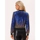 thumbnail image 4 of Disfraz de Navidad Chaqueta de Lentejuelas Allegra K Azul S, 4 of 6