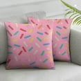 thumbnail image 2 of COMIO  Geometric Throw Pillow Cover Pink Decorative Donut Glaze Confetti Throw Pillow Case Square Cushion Case Home Decor for Sofa Bedroom Livingroom Pillowcase 2pc, 2 of 6