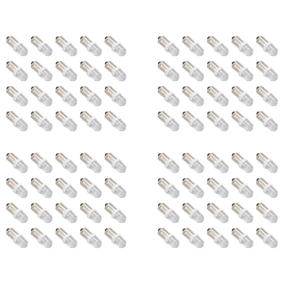80Pcs BA9S 1895 H6W 53 57 Bayonet LED Light Bulbs for Car Map Lamp 12V White