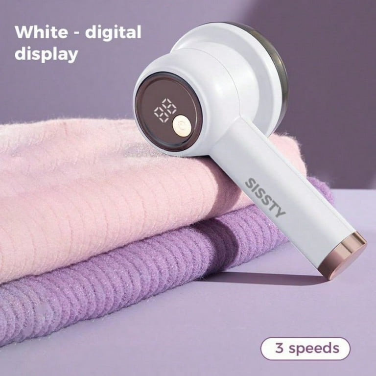 EiLVEEY Rechargeable Fabric Shaver - LED Display, 6 Blades, 3 Speeds, Lint & Pill Remover For Clothes & Furniture
